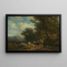 Landschap met een boer en zijn kudde - Alexander Joseph Daiwaille — ingelijst kunstwerk aan de muur