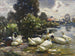 Acht eenden aan de waterkant - Alexander Koester — weergave van het kunstwerk