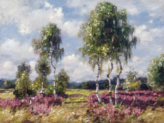 van een berkentuin in een heide landschap bij Viktring in Carinthië - Alexander Koester — weergave van het kunstwerk