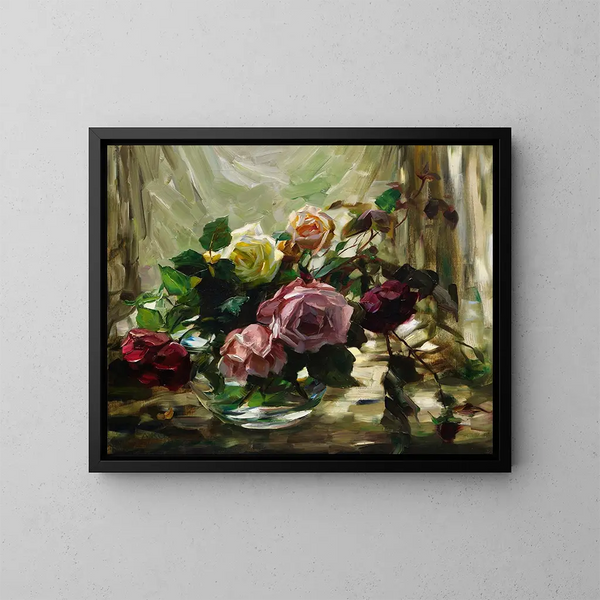 Roses on a Veil - Alexander Koester — framed artwork on a wall