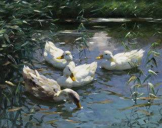 Alexander Koester - Vier Enten im Teich.webp