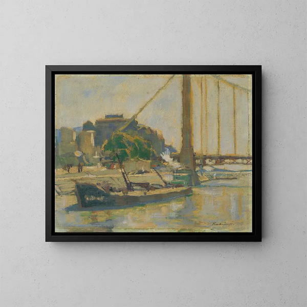 Old Budapest Painting - Alexander Kubnyi — framed artwork on a wall