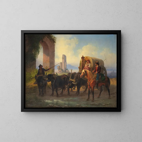 Voyageurs par l'Aqua Claudia - Alexander Laurus — framed artwork on a wall