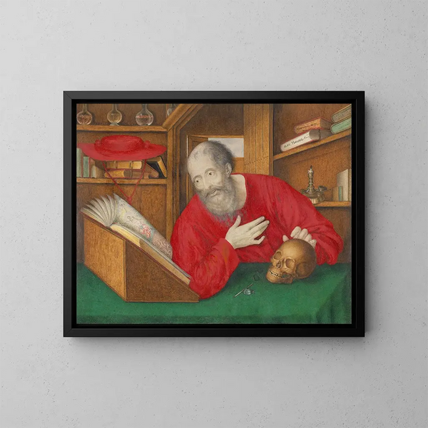 Sint Hiëronymus in zijn studeerkamer - Alexander Marshal — ingelijst kunstwerk aan de muur