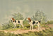 Two harriers standing facing left - Alexander Pope Jr — artwork view