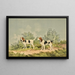 Two harriers standing facing left - Alexander Pope Jr — framed artwork on a wall
