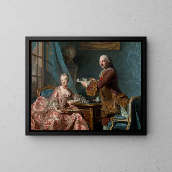 Double portrait painting - Alexander Roslin — framed artwork on a wall