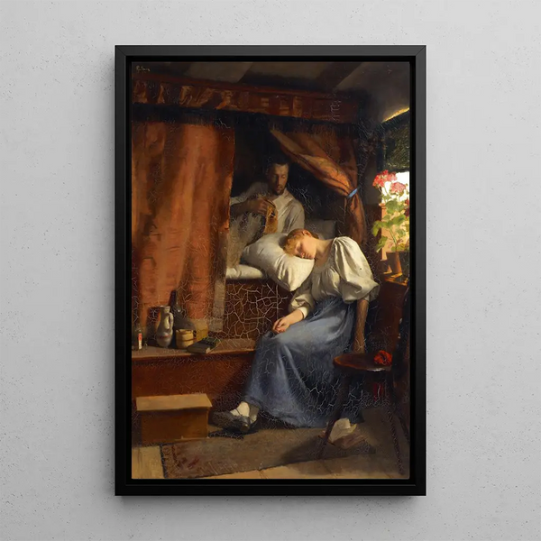 Reproduction of the painting At the sickbed - Alexander Rothaug