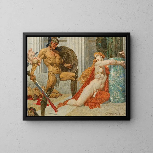 Menelaus Reunites with Helen - Alexander Rothaug — framed artwork on a wall