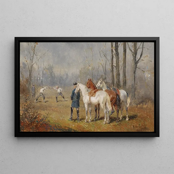 The Duel - Alexander von Bensa — framed artwork on a wall