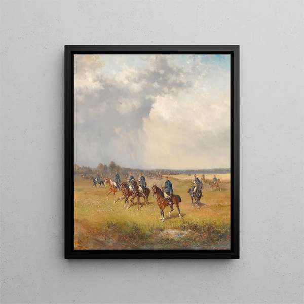Hungarian Hussars Painting - Alexander von Bensa — framed artwork on a wall