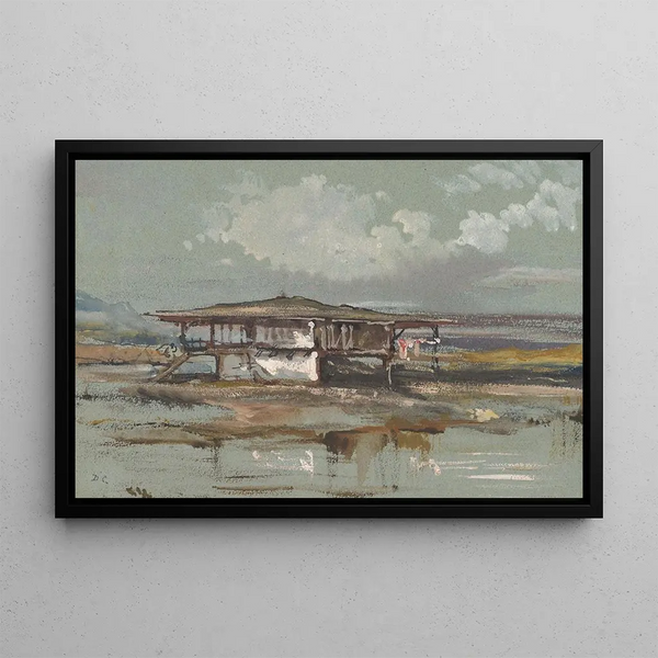 A house in Turkey - Alexandre-Gabriel Decamps — framed artwork on a wall