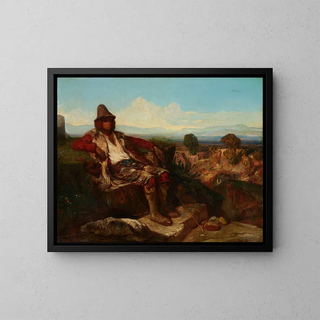 Bergère des Abruzzes - Alexandre-Gabriel Decamps — ingelijst kunstwerk aan de muur