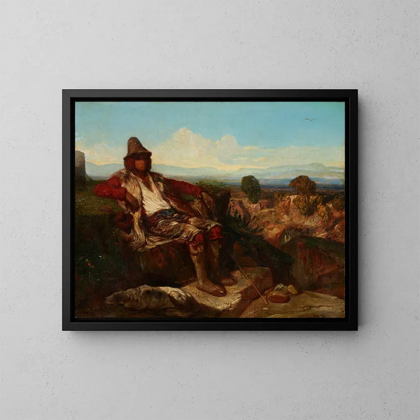 Bergère des Abruzzes - Alexandre-Gabriel Decamps — framed artwork on a wall