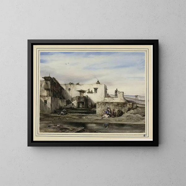 Village grec - Alexandre-Gabriel Decamps — framed artwork on a wall
