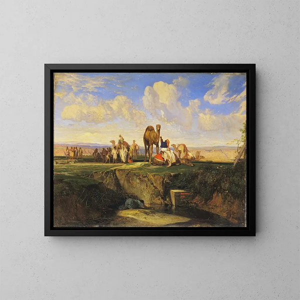 Joseph sold by his brothers - Alexandre-Gabriel Decamps — framed artwork on a wall