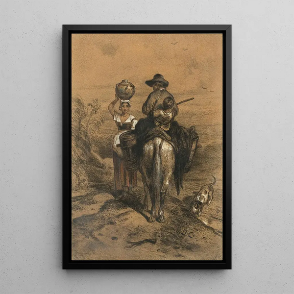 De ontmoeting - Alexandre-Gabriel Decamps — ingelijst kunstwerk aan de muur