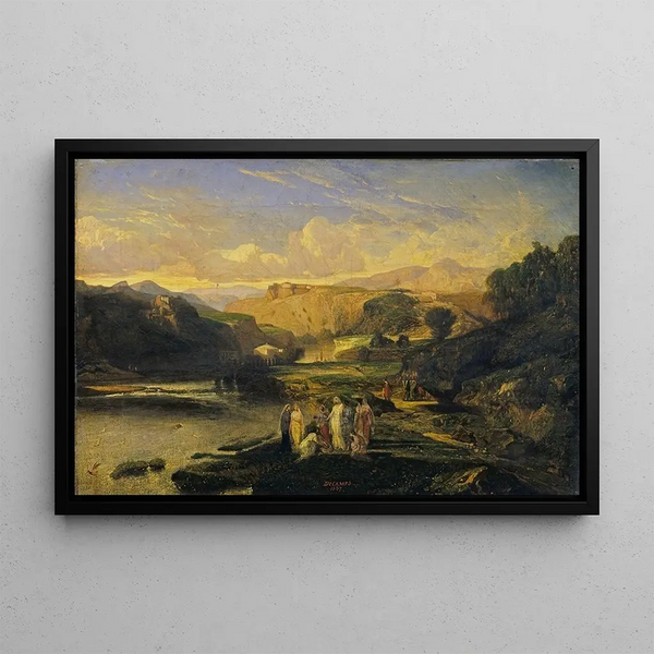 De Ontdekking van Mozes - Alexandre-Gabriel Decamps — ingelijst kunstwerk aan de muur