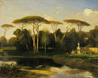 La villa Doria Pamphilj in Rome - Alexandre-Gabriel Decamps — weergave van het kunstwerk