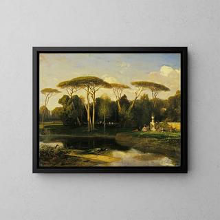 La villa Doria Pamphilj in Rome - Alexandre-Gabriel Decamps — ingelijst kunstwerk aan de muur