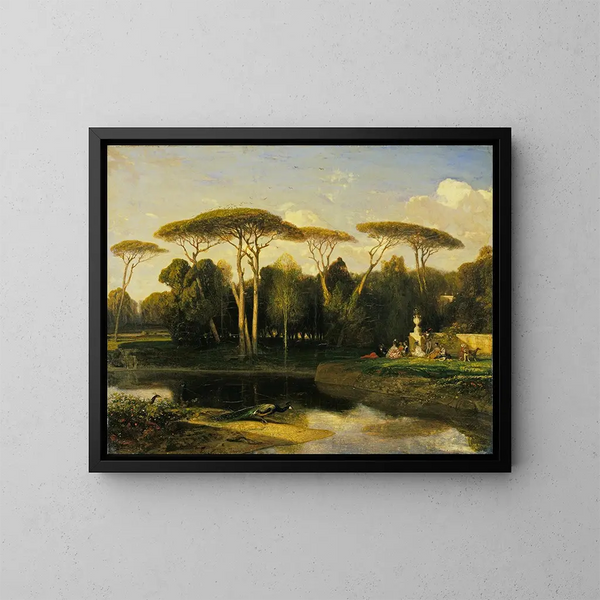 La villa Doria Pamphilj à Rome - Alexandre-Gabriel Decamps — framed artwork on a wall