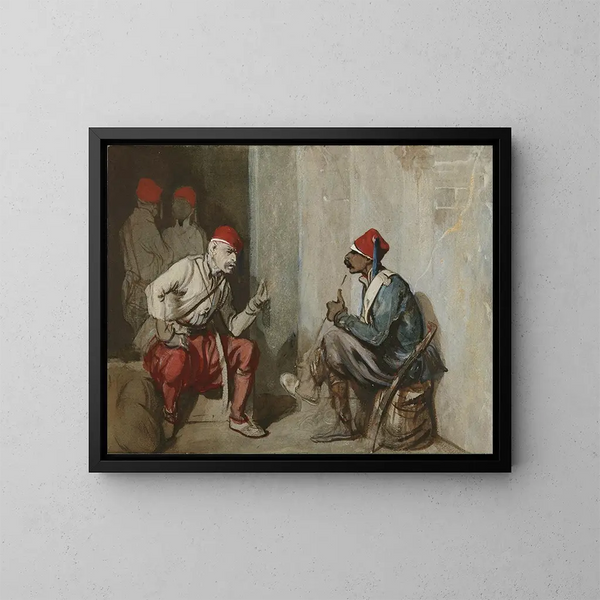 Turkish Guardians Painting - Alexandre-Gabriel Decamps — framed artwork on a wall