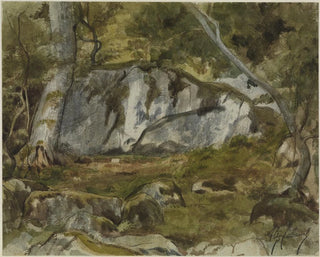 Bos met rotsen - Alexandre Cabanel — weergave van het kunstwerk