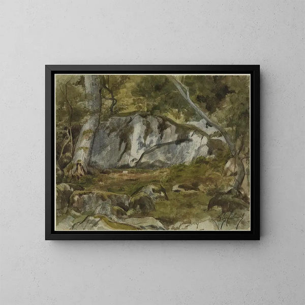 Bos met rotsen - Alexandre Cabanel — ingelijst kunstwerk aan de muur