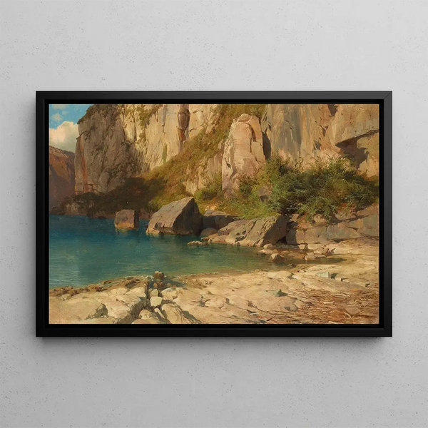 Near Flüelen on Lake of the Four Cantons - Alexandre Calame — framed artwork on a wall