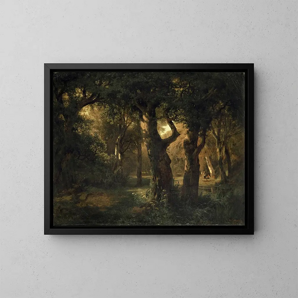 Interior of a Forest - Alexandre Calame — framed artwork on a wall