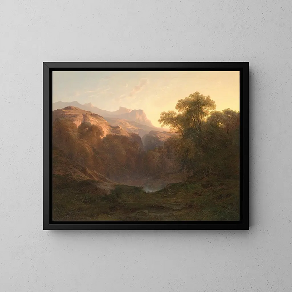 Mountain Landscape Painting - Alexandre Calame — framed artwork on a wall