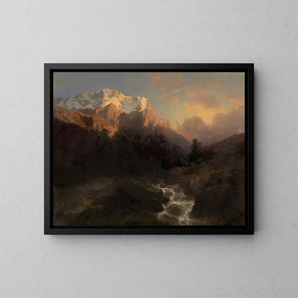 Le Wetterhorn - Alexandre Calame — framed artwork on a wall