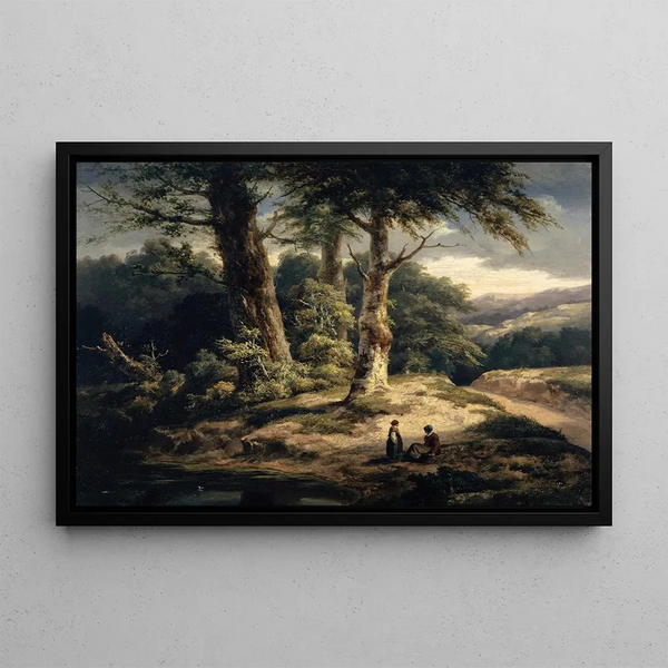 Landscape painting wooded - Alexandre Calame — framed artwork on a wall