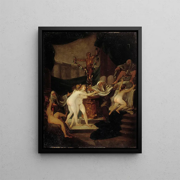 La Fête de Bacchus - Alexandre-Évariste Fragonard — ingelijst kunstwerk aan de muur