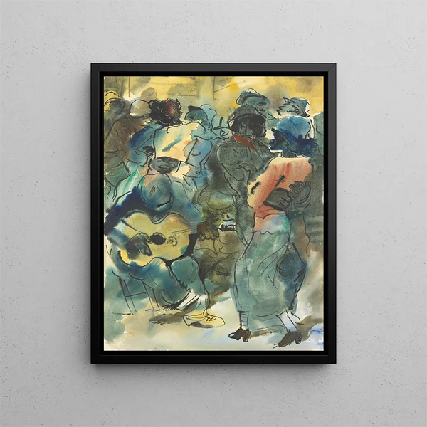Evening Concert Painting - Alexandre Iacovleff — framed artwork on a wall