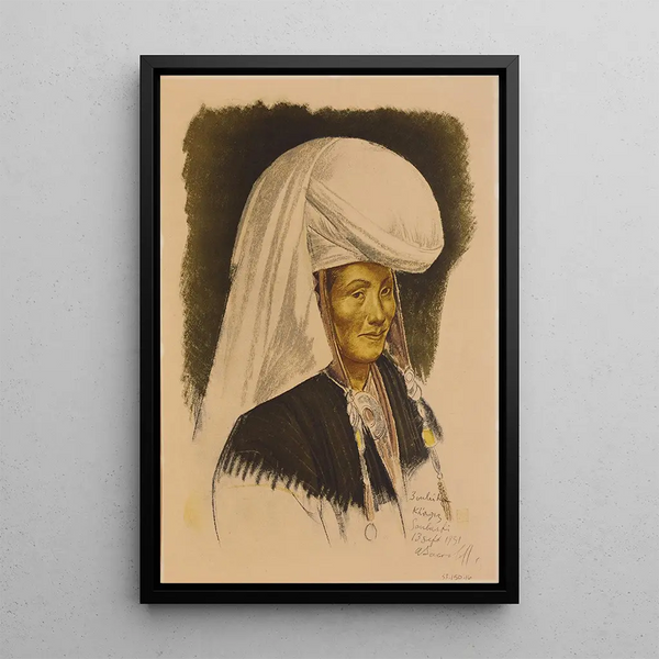 Reproductie van het schilderij Vrouw uit Kirgizië Soubashi - Alexandre Iacovleff