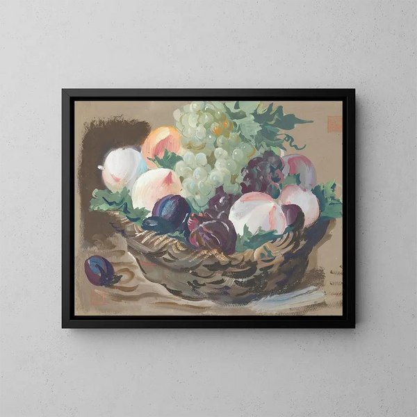 Still life with white grapes - Alexandre Iacovleff — framed artwork on a wall