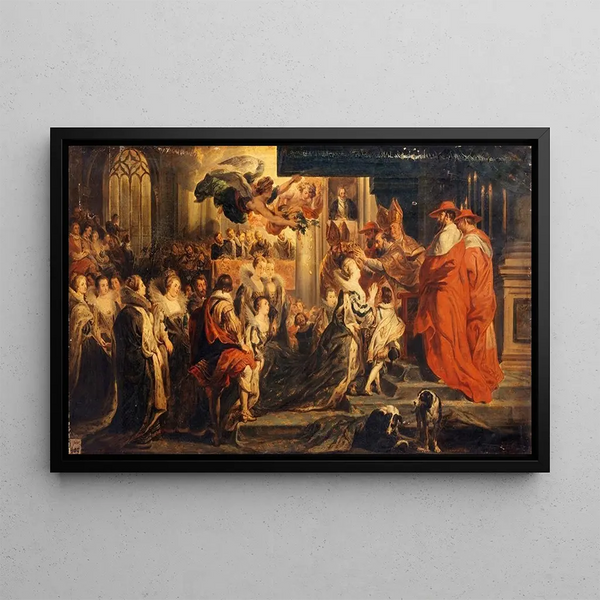 The Coronation of Marie de Médicis on May 13, 1610 - Alexandre Marie Colin — framed artwork on a wall