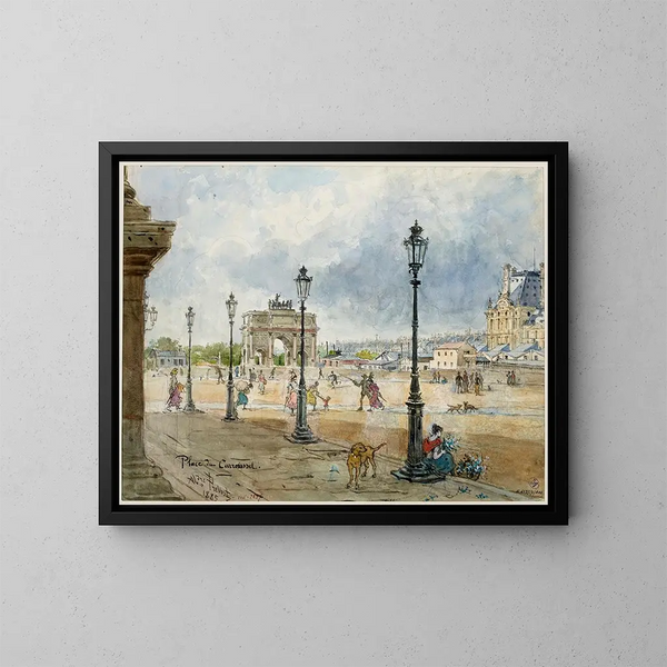 Place du Carrousel - Alexandre Prévost — framed artwork on a wall