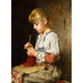 Meisje breiend - Alexei Harlamoff — weergave van het kunstwerk