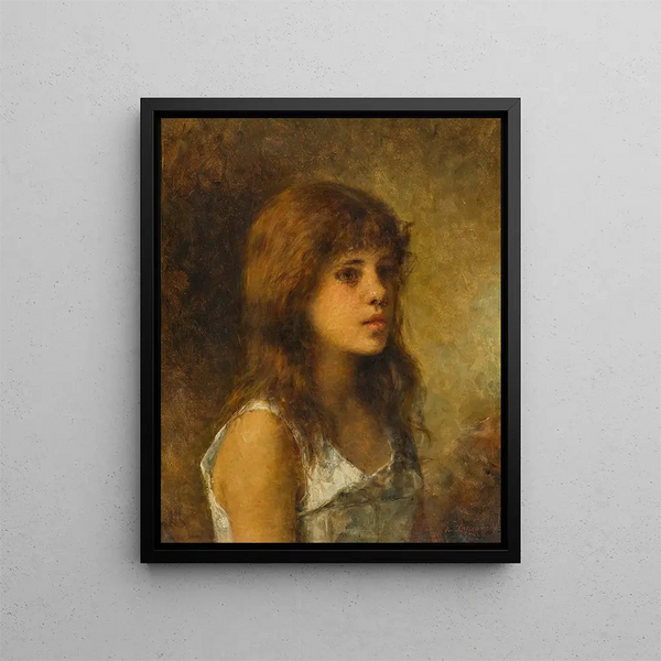Portrait of a girl - Alexei Harlamoff — framed artwork on a wall