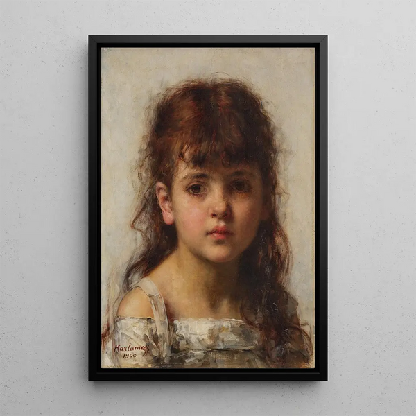 The Young Model - Alexei Harlamoff — framed artwork on a wall