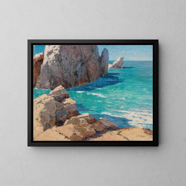 Un jour d'été sur une côte rocheuse - Alexei Vasilievich Hanzen — framed artwork on a wall
