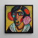 van Tête de femme avec des fleurs dans les cheveux - Alexej von Jawlensky — ingelijst kunstwerk aan de muur
