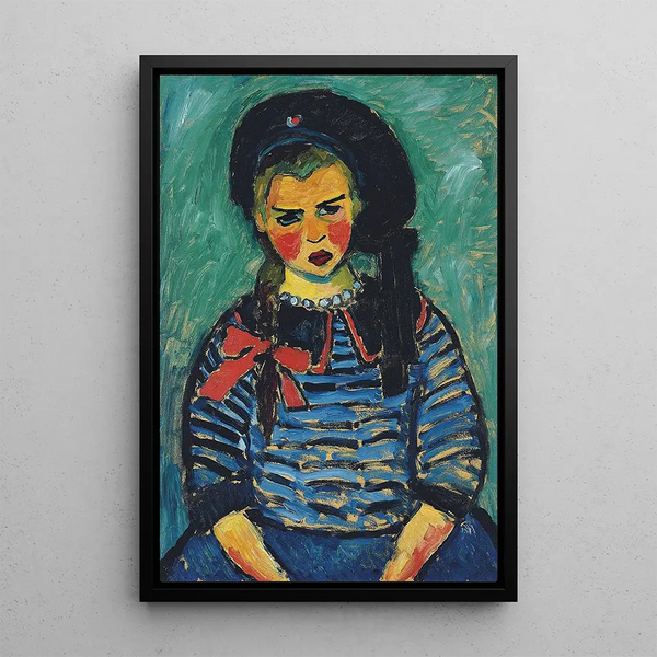 Meisje met rood lint - Alexej von Jawlensky — ingelijst kunstwerk aan de muur