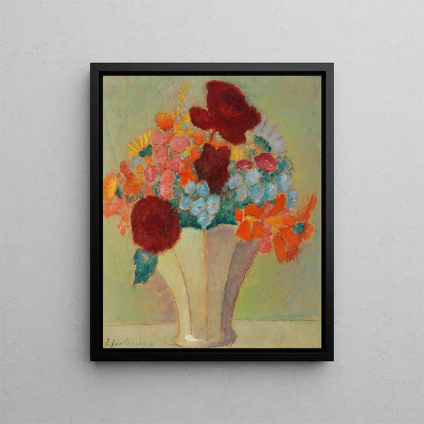 Grote stilleven Schilderij Heldere boeket - Alexej von Jawlensky — ingelijst kunstwerk aan de muur