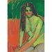 Reproductie van het schilderij van een halfnaakt zittend met lange haar - Alexej von Jawlensky