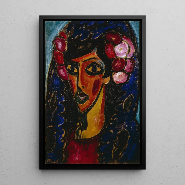 La Mantille bleue - Alexej von Jawlensky — ingelijst kunstwerk aan de muur