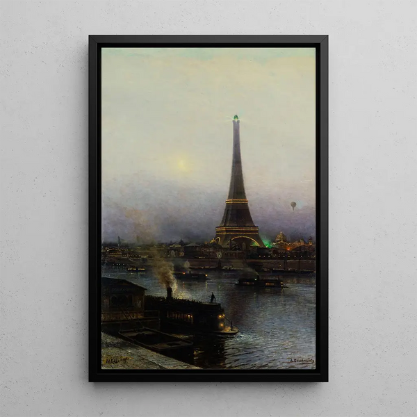 La tour Eiffel la nuit - Alexey Petrovich Bogolyubov — framed artwork on a wall