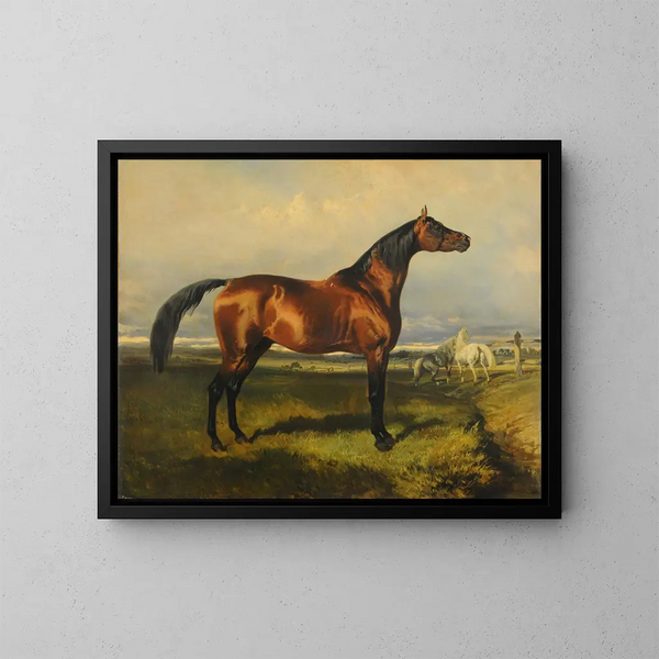 Horses in Freedom - Alfred de Dreux — framed artwork on a wall
